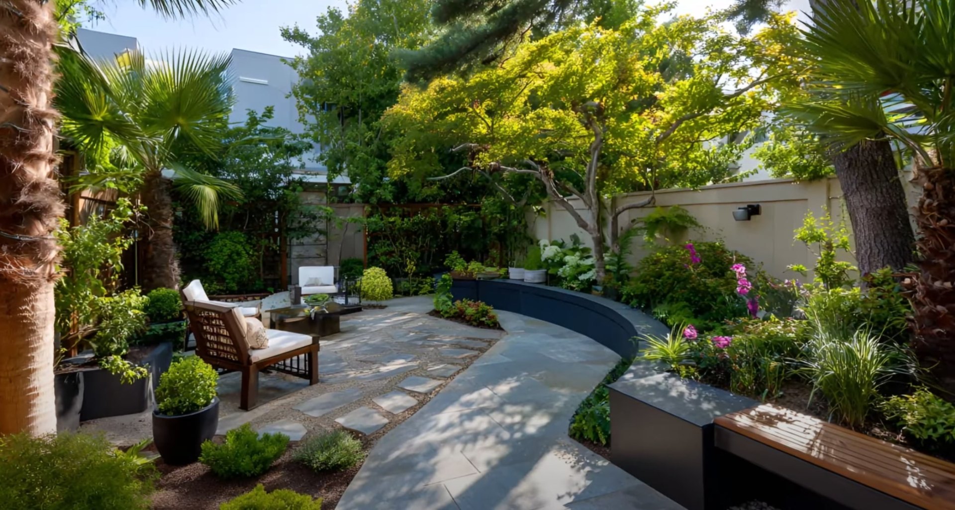 Modern Landscape Design - Outdoor Living Spaces Contemporary outdoor living space with professional landscaping and modern design elements